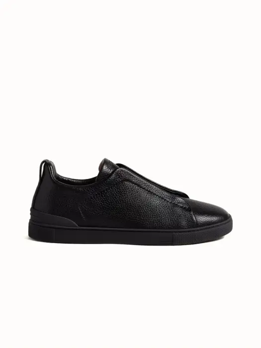 ZEGNA SNEAKERS BLACK DEERSKIN TRIPLE STITCH™ image 0
