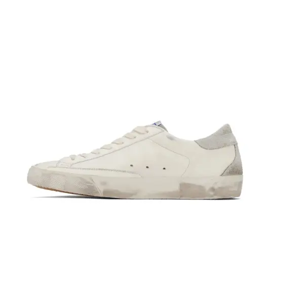 Golden Goose Super-Star in white leather star grey suede back image 1