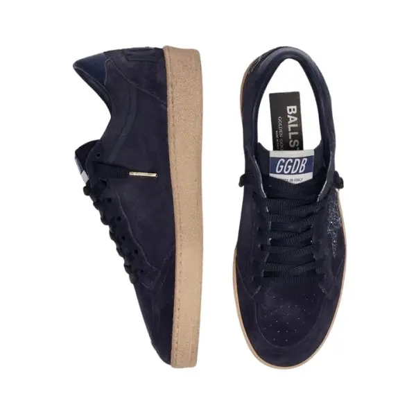 Golden Goose Ball Star in dark blue suede with dark blue glitter star image 3