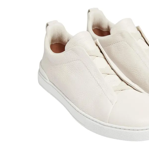 ZEGNA SNEAKERS WHITE DEERSKIN TRIPLE STITCH™ image 2