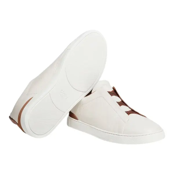 ZEGNA SNEAKERS OFF WHITE DEERSKIN TRIPLE STITCH™ image 2