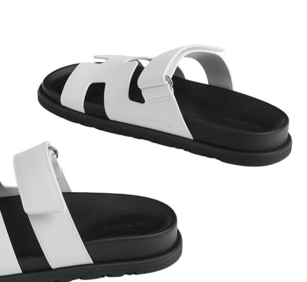 Hermès  Chypre Sandals - White Palladium Hardware image 4