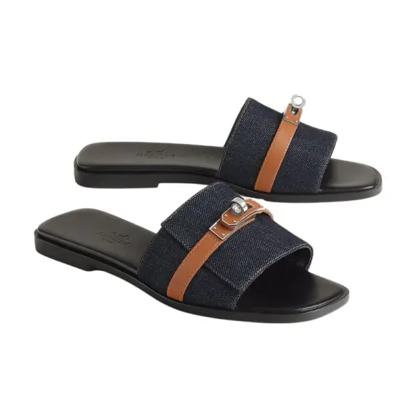Hermès Giulia sandal 'Bleu Brut / Naturel' image 1