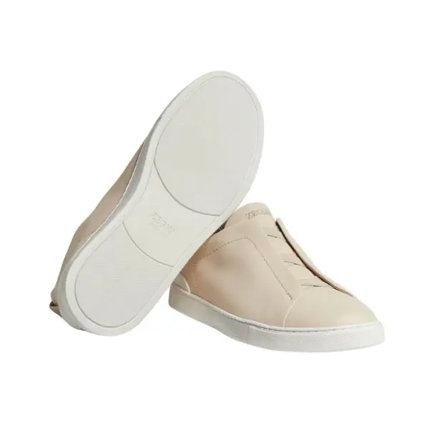 Zegna LIGHT BEIGE TRIPLE STITCH™ SECONDSKIN SNEAKERS image 2