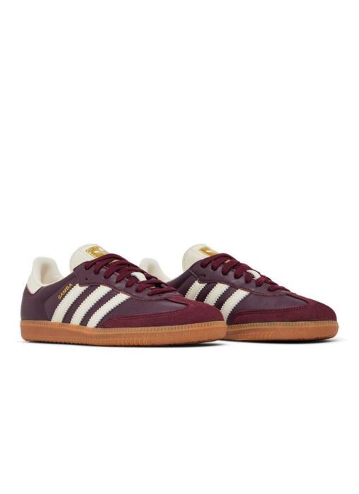 Adidas Samba OG Maroon Gold Metallic image 2