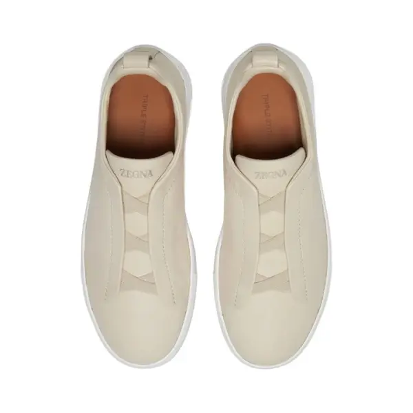 Zegna LIGHT BEIGE TRIPLE STITCH™ SECONDSKIN SNEAKERS image 1