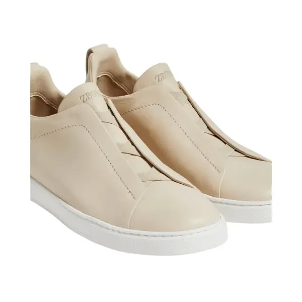 Zegna LIGHT BEIGE TRIPLE STITCH™ SECONDSKIN SNEAKERS image 3