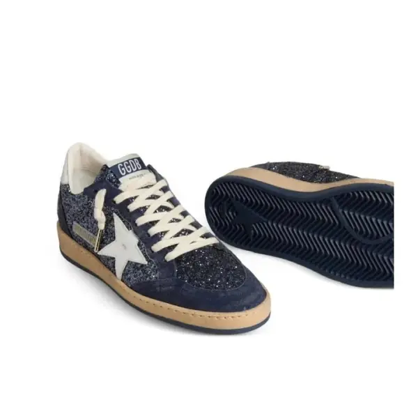 Golden Goose Ball Star in Blue with leather star and metallic leather heel tab  image 1