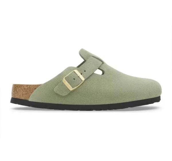 Birkenstock Boston Soft Footbed - Suede Green Tea image 0