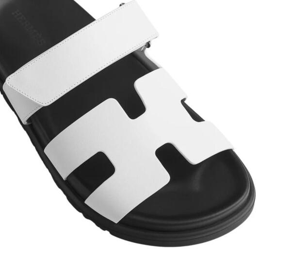 Hermès  Chypre Sandals - White Palladium Hardware image 3