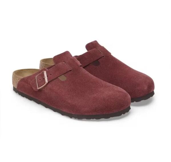 Birkenstock Boston Burgundy - Suede Leather Zinfandel image 1