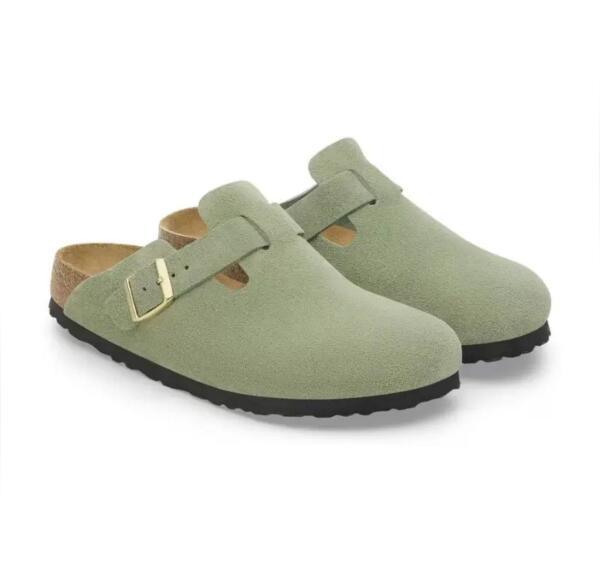 Birkenstock Boston Soft Footbed - Suede Green Tea image 3