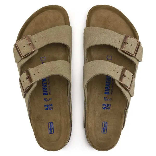 Birkenstock Arizona Soft Footbed Suede Leather in Color Taupe image 4