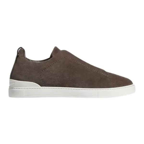 Zegna Brown Suede Triple Stitch ™M Sneakers image 0