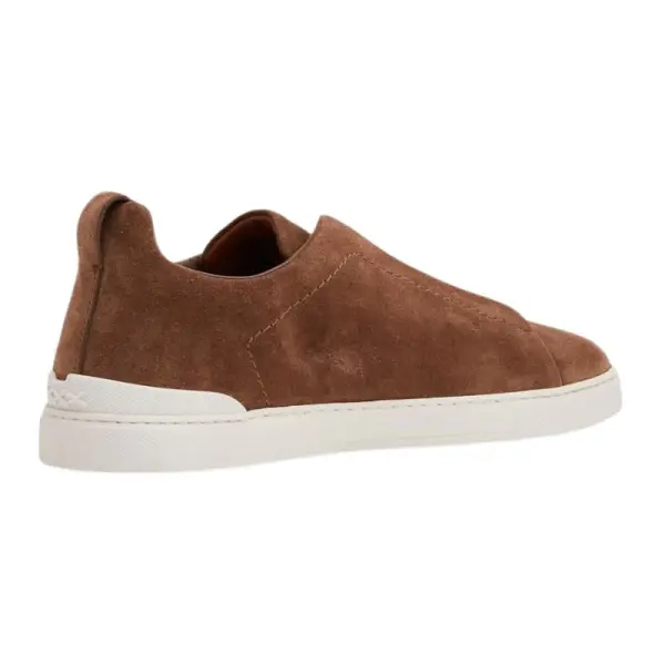 Zegna Suede Low-Top Sneakers - Light Brown Calf Suede/Leather image 2