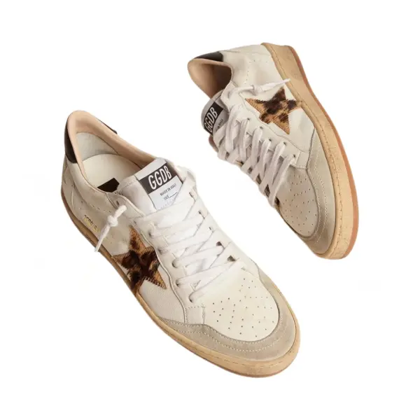 Golden Goose Ball Star with leopard print pony skin star and black heel tab image 1