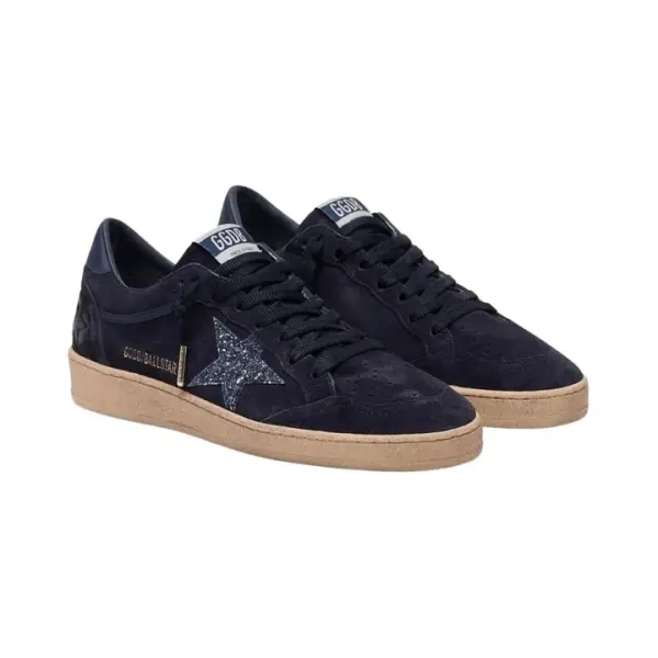 Golden Goose Ball Star in dark blue suede with dark blue glitter star image 2
