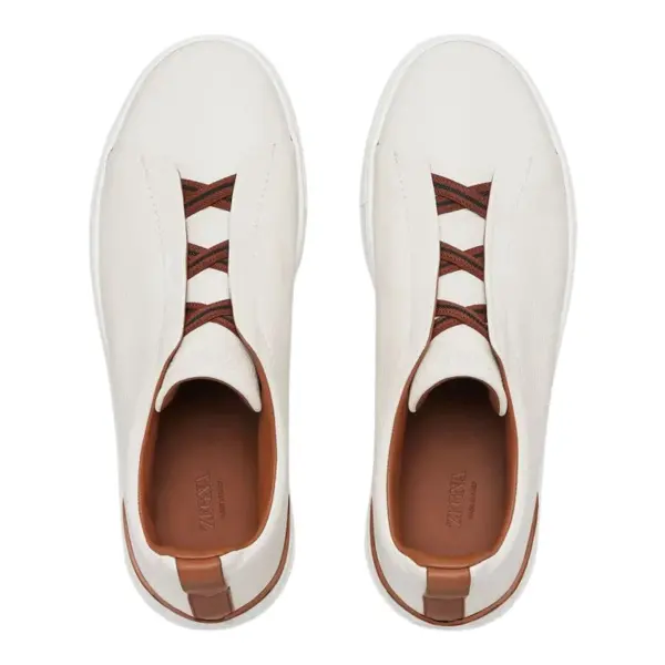 ZEGNA SNEAKERS OFF WHITE DEERSKIN TRIPLE STITCH™ image 4