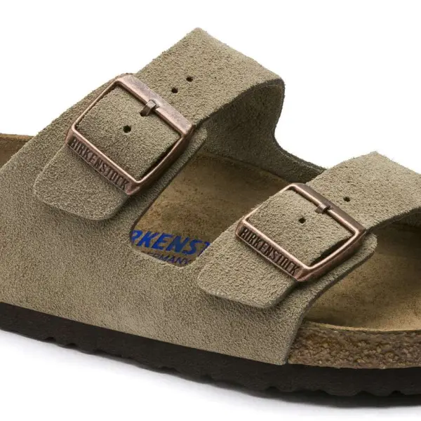 Birkenstock Arizona Soft Footbed Suede Leather in Color Taupe image 1