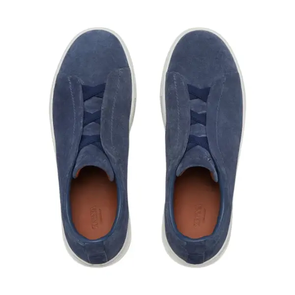 Zegna Grey Mélange Suede Triple Stitch image 2