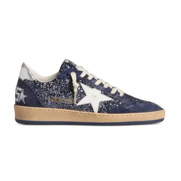 Golden Goose Ball Star in Blue with leather star and metallic leather heel tab  image 0
