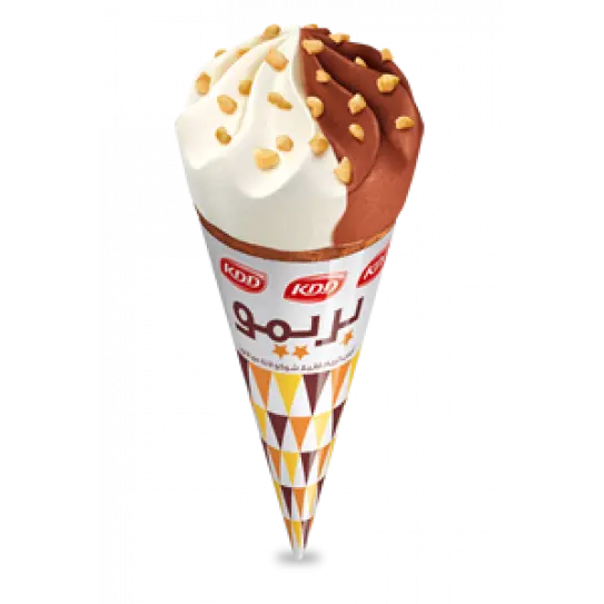 كي دي دي بريمو كون آيس كريم بنكهة الفانيليا والشوكولاتة مع اللوز 124 مل image 0