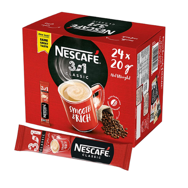 نسكافيه 3 في 1 كلاسيك 20 غم × 24 ظرف + 4 مجانا image 0