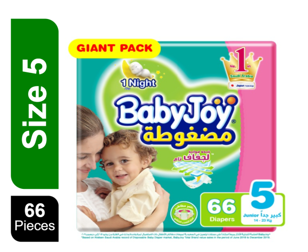 Baby Joy Size 5 Junior Diapers, 66 Diapers image 0