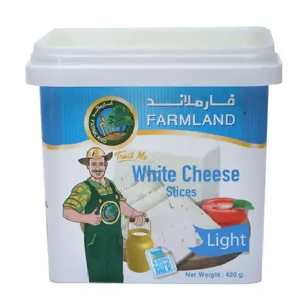 فارم لاند شرائح جبنة بيضاء لايت 420 جم image 0