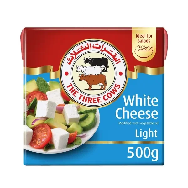 الأبقار الثلاثة جبنة بيضاء الدسم معدلة بالزيت النباتي 500 جرام image 0