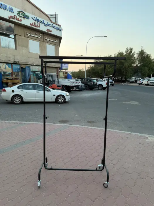 ستاند تعليق ملابس متين مزود بأعمدة مزدوجة وعجلات (موديل H086) image 1