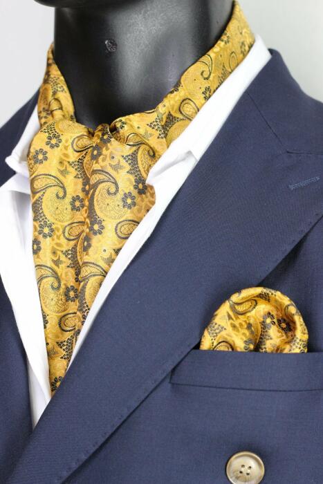 Yellow Ascot Paisley with Hanky image 0