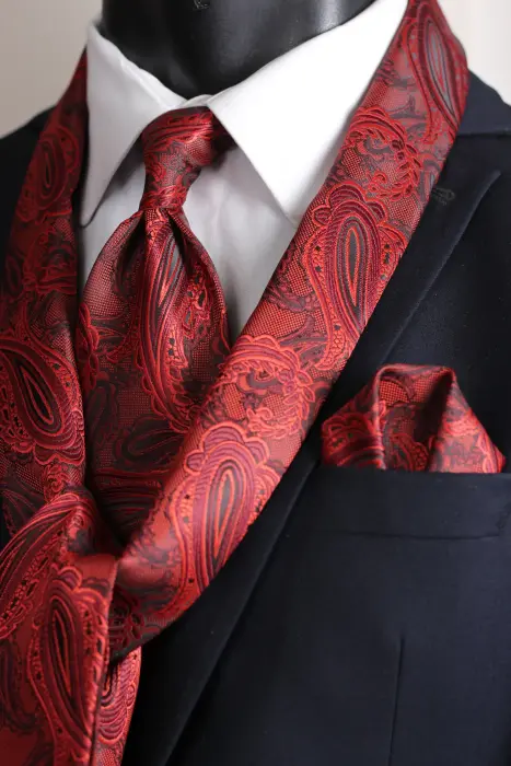 Paisley Scarf And jacquard tie with hanky image 0