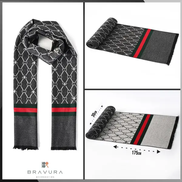 Reversible  Wool Scarf – Grey image 0