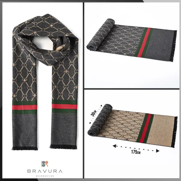 Reversible  Wool Scarf – Grey image 0