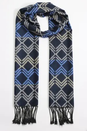 Reversible Classic Scarf - Navy & Grey image 1