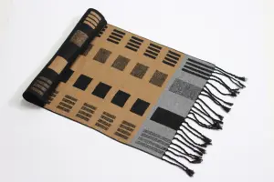 Reversible Classic Scarf - Black & Beige image 2