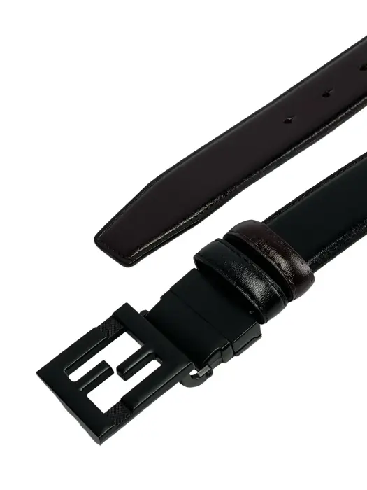 Classic Reversible Polished Leather Belt (Black & Brown) image 2