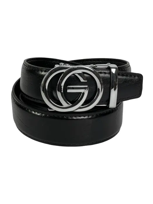Black Genuine Leather Belts With Automatic Buckle image 0