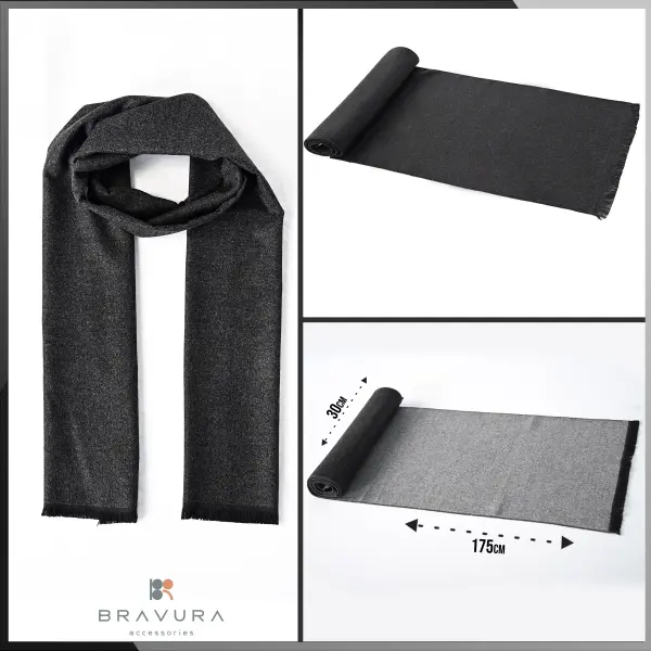 Reversible  Wool Scarf – Grey image 0