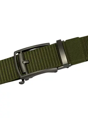 Classic Outdoor Nylon Belt (Olive)  – Automatic Buckle – Cut to Fit 135 cm image 3