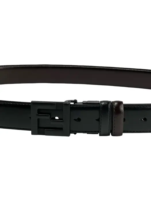 Classic Reversible Polished Leather Belt (Black & Brown) image 1