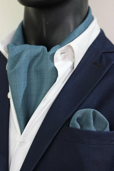 Turquoise Ascot Plain with Hanky image 0