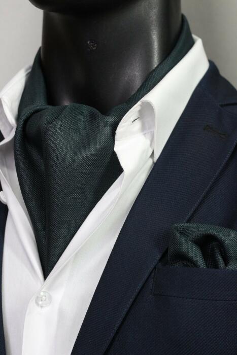 Dark Green Ascot Plain with Hanky image 0