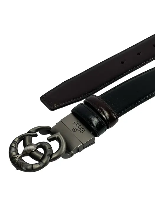 Classic Reversible Polished Leather Belt (Black & Brown) image 2