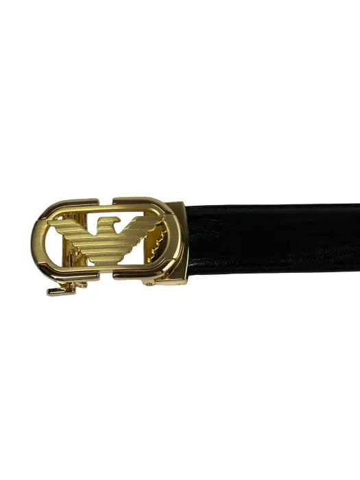 Black Genuine Leather Belts With Automatic Buckle image 2