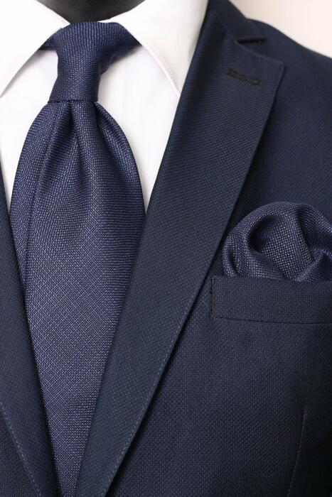 Plain Tencel Neck Tie With Hanky image 0