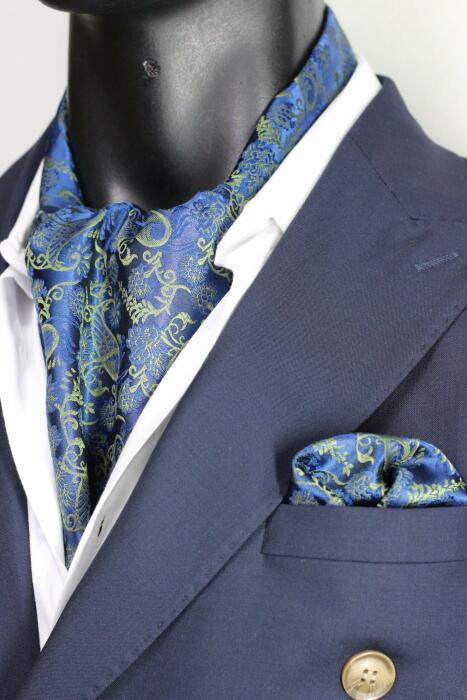Blue Ascot Paisley with Hanky image 0