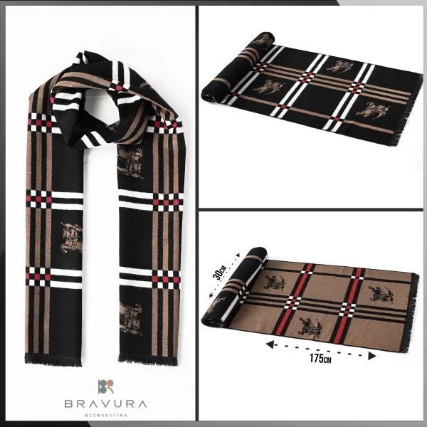 Reversible  Wool Scarf – Black image 0