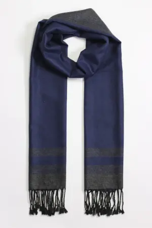 Reversible Classic Scarf - navy & Grey image 1